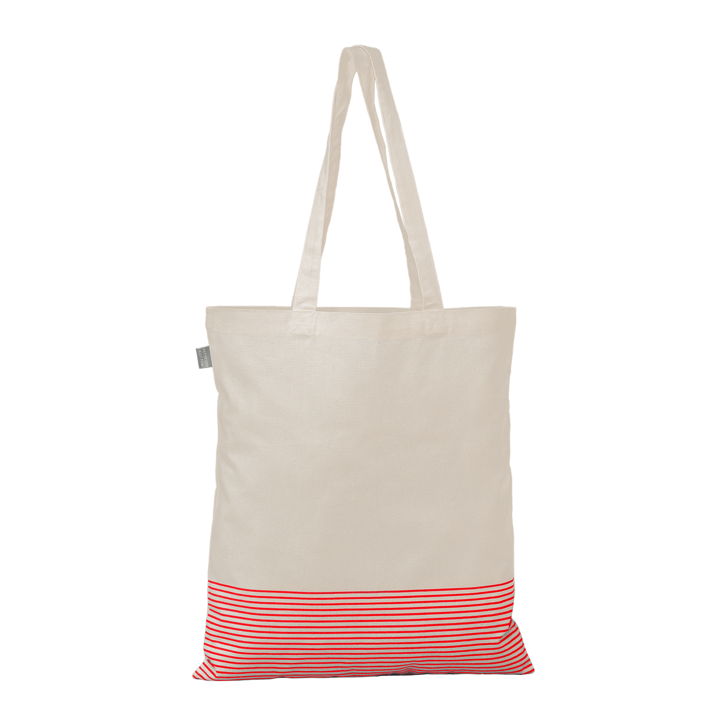 Aro Recycled 5 oz Cotton Micro Stripe Tote Bag promotional tote bag in red printed with your company logo