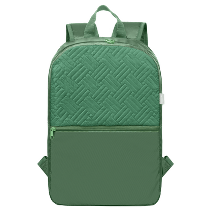 Sora Recycled 210D Polyester Quilted Backpack promotional backpack in forest green printed with your company logo
