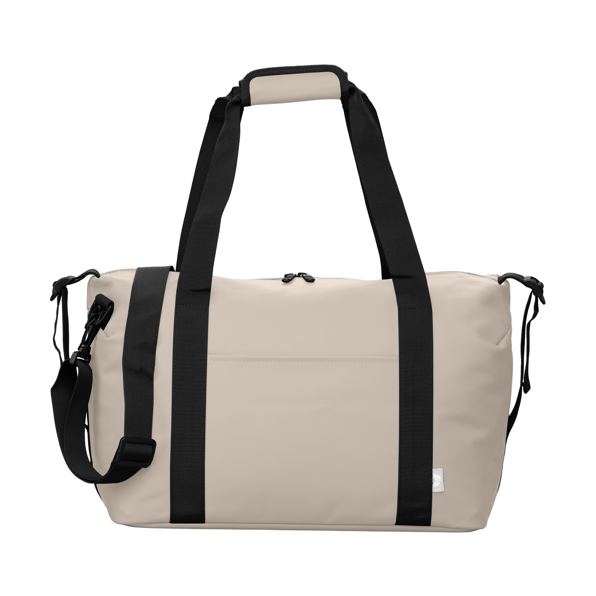 Malmö Recycled Travel Duffel Bag promotional travel bag in dune warm grey printed with your company logo