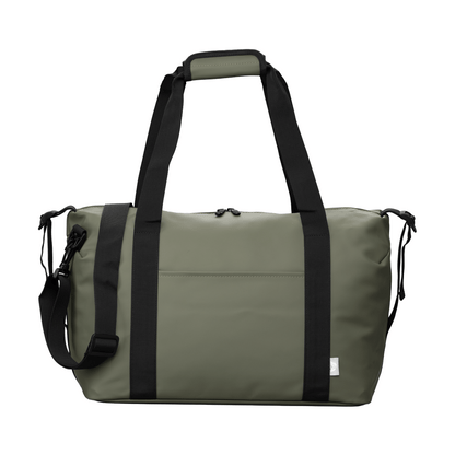 Malmö Recycled Travel Duffel Bag promotional travel bag in forest green printed with your company logo