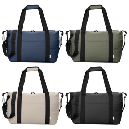 Malmö Recycled Travel Duffel Bag promotional travel bag in assorted colours printed with your company logo