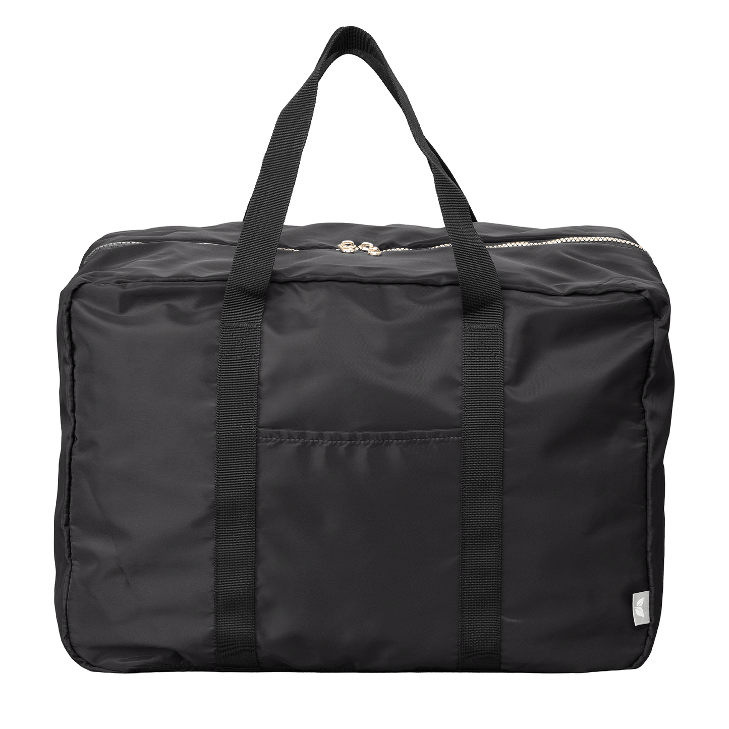 Aurelia Recycled Dual Compartment Travel Duffel promotional travel bag in black printed with your company logo