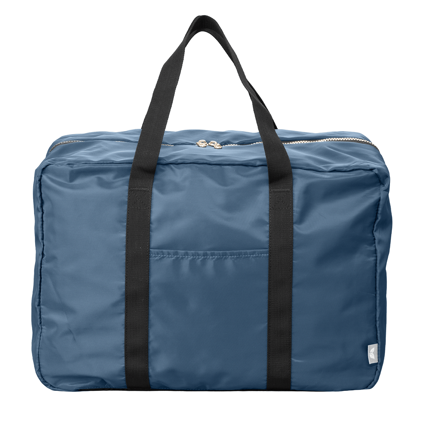 Aurelia Recycled Dual Compartment Travel Duffel promotional travel bag in navy blue printed with your company logo