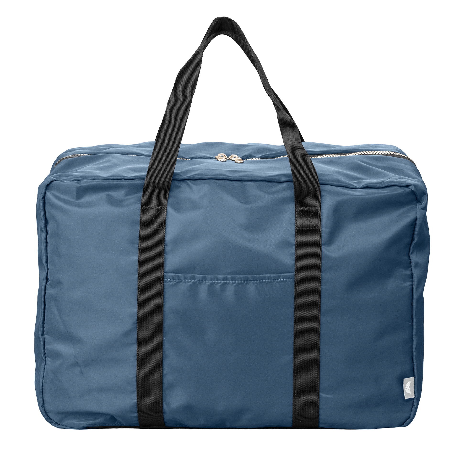 Aurelia Recycled Dual Compartment Travel Duffel promotional travel bag in navy blue printed with your company logo