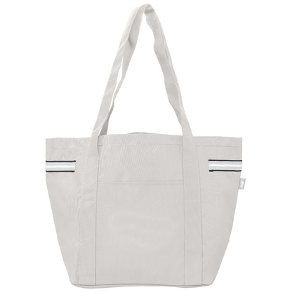Newport Recycled Stripe Tote Bag promotional tote bag in cool gray printed with your company logo
