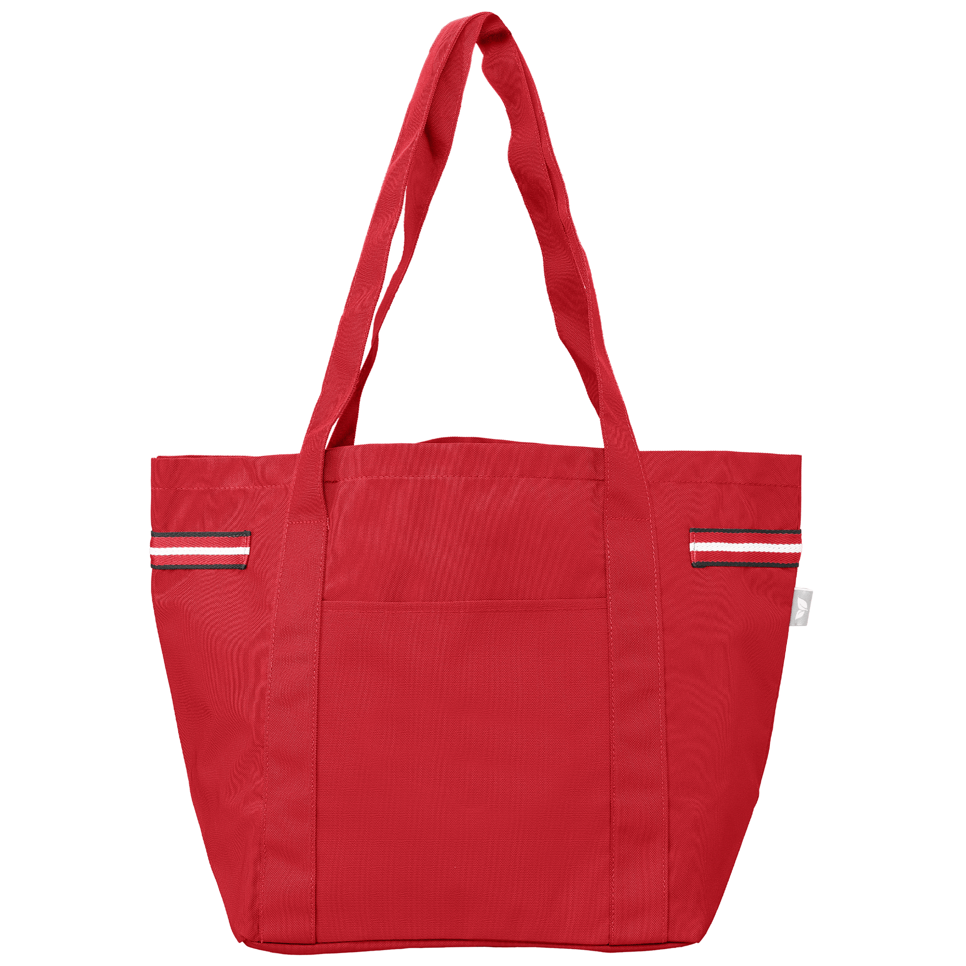 Newport Recycled Stripe Tote Bag promotional tote bag in red printed with your company logo