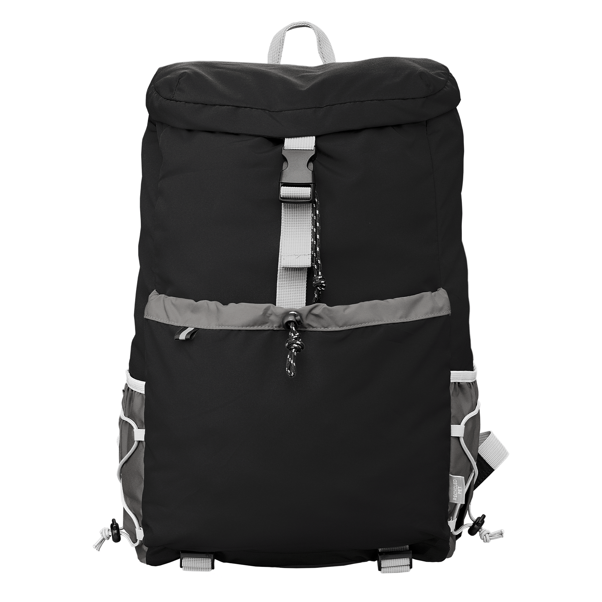 Tilden Recycled Laptop Utility Backpack promotional backpack in black printed with your company logo