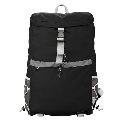 Tilden Recycled Laptop Utility Backpack promotional backpack in black printed with your company logo