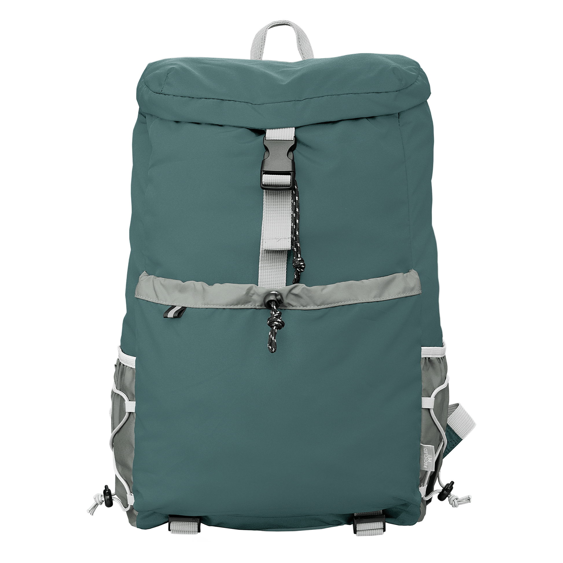 Tilden Recycled Laptop Utility Backpack promotional backpack in dark green printed with your company logo