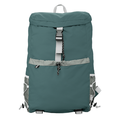 Tilden Recycled Laptop Utility Backpack promotional backpack in dark green printed with your company logo