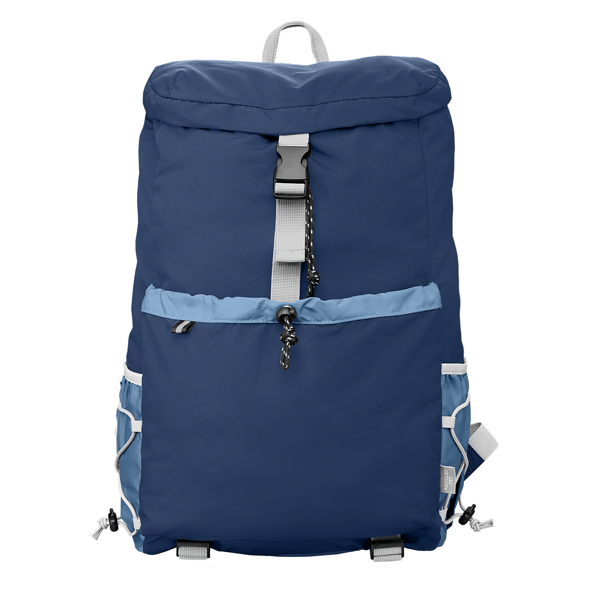 Tilden Recycled Laptop Utility Backpack promotional backpack in navy blue printed with your company logo
