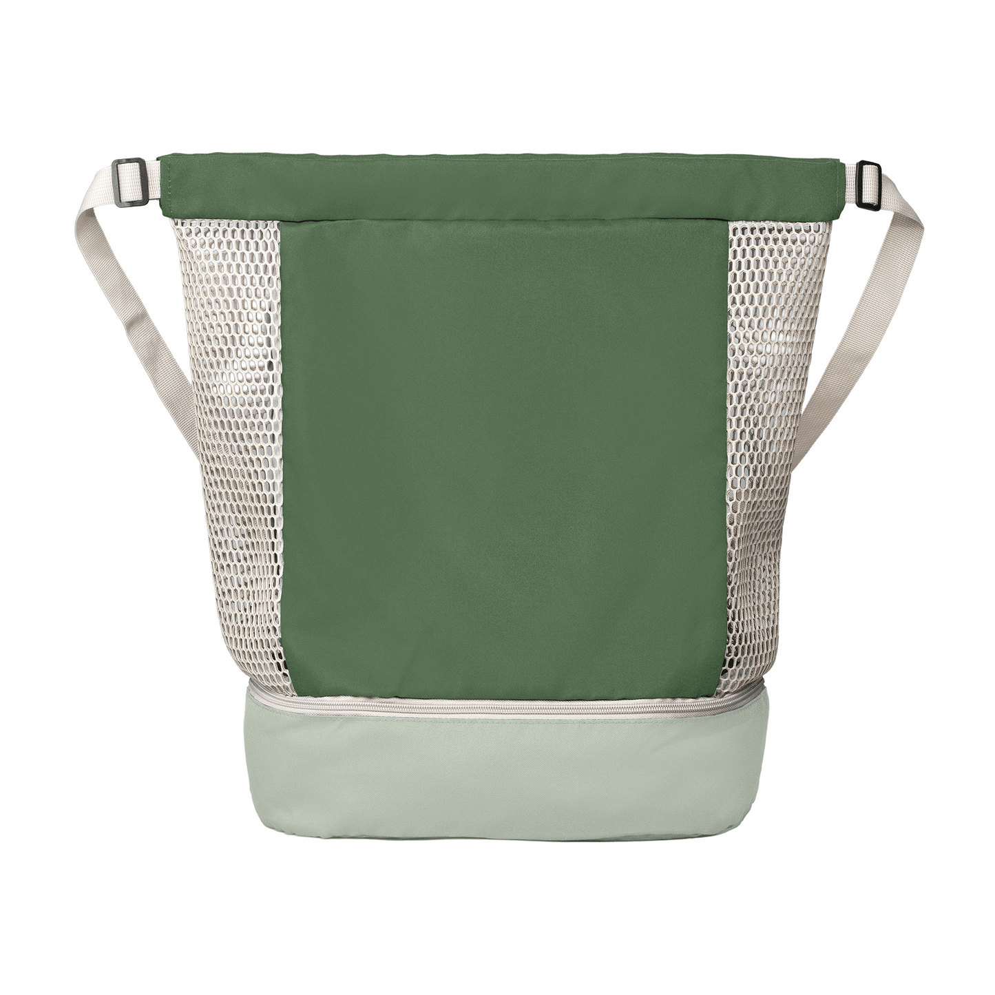 Neri Recycled Mesh Drawstring Bag promotional drawstring bag in dark green printed with your company logo