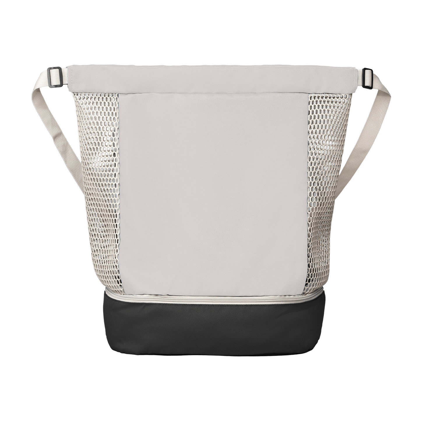 Neri Recycled Mesh Drawstring Bag promotional drawstring bag in cool gray printed with your company logo