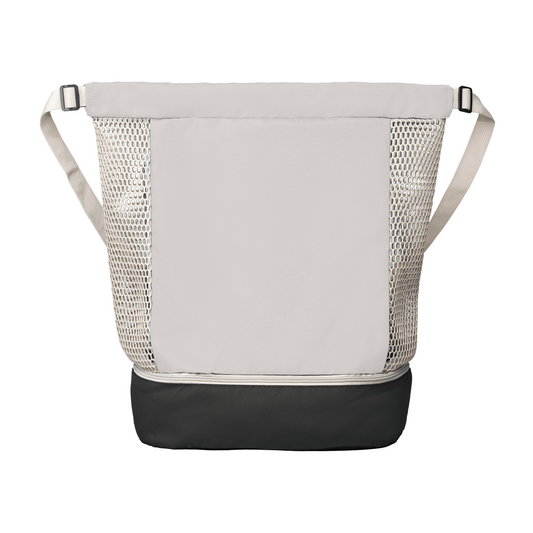 Neri Recycled Mesh Drawstring Bag promotional drawstring bag in cool gray printed with your company logo