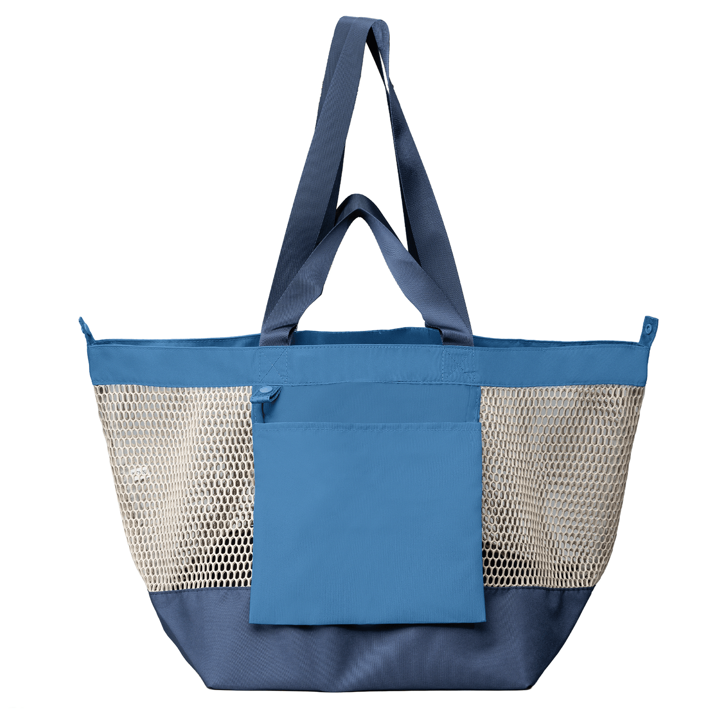 Neri Recycled Mesh Foldable Tote Bag promotional tote bag in steel blue printed with your company logo
