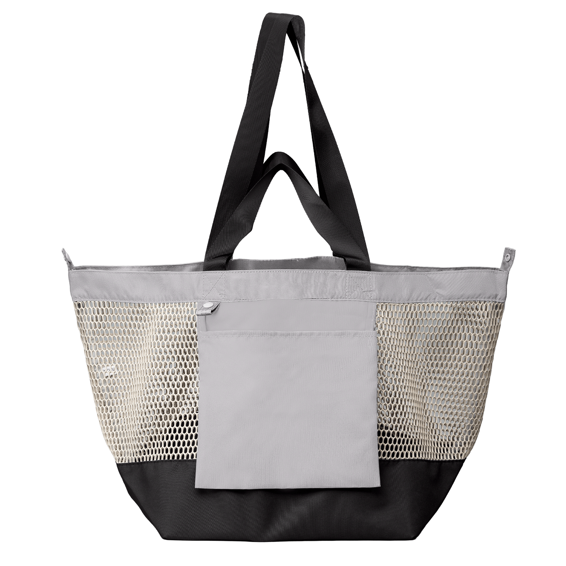 Neri Recycled Mesh Foldable Tote Bag promotional tote bag in cool gray printed with your company logo