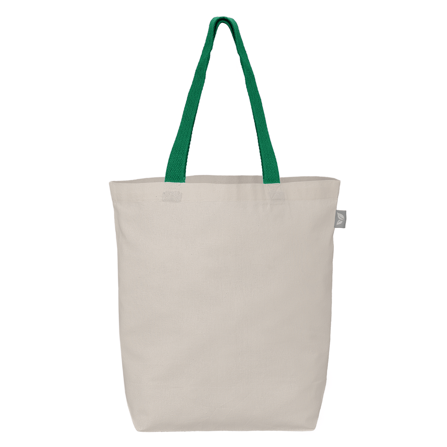 Tonga Recycled 5 oz Cotton Coloured Handle Shopping Tote Bag promotional tote bag in green printed with your company logo
