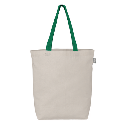 Tonga Recycled 5 oz Cotton Coloured Handle Shopping Tote Bag promotional tote bag in green printed with your company logo