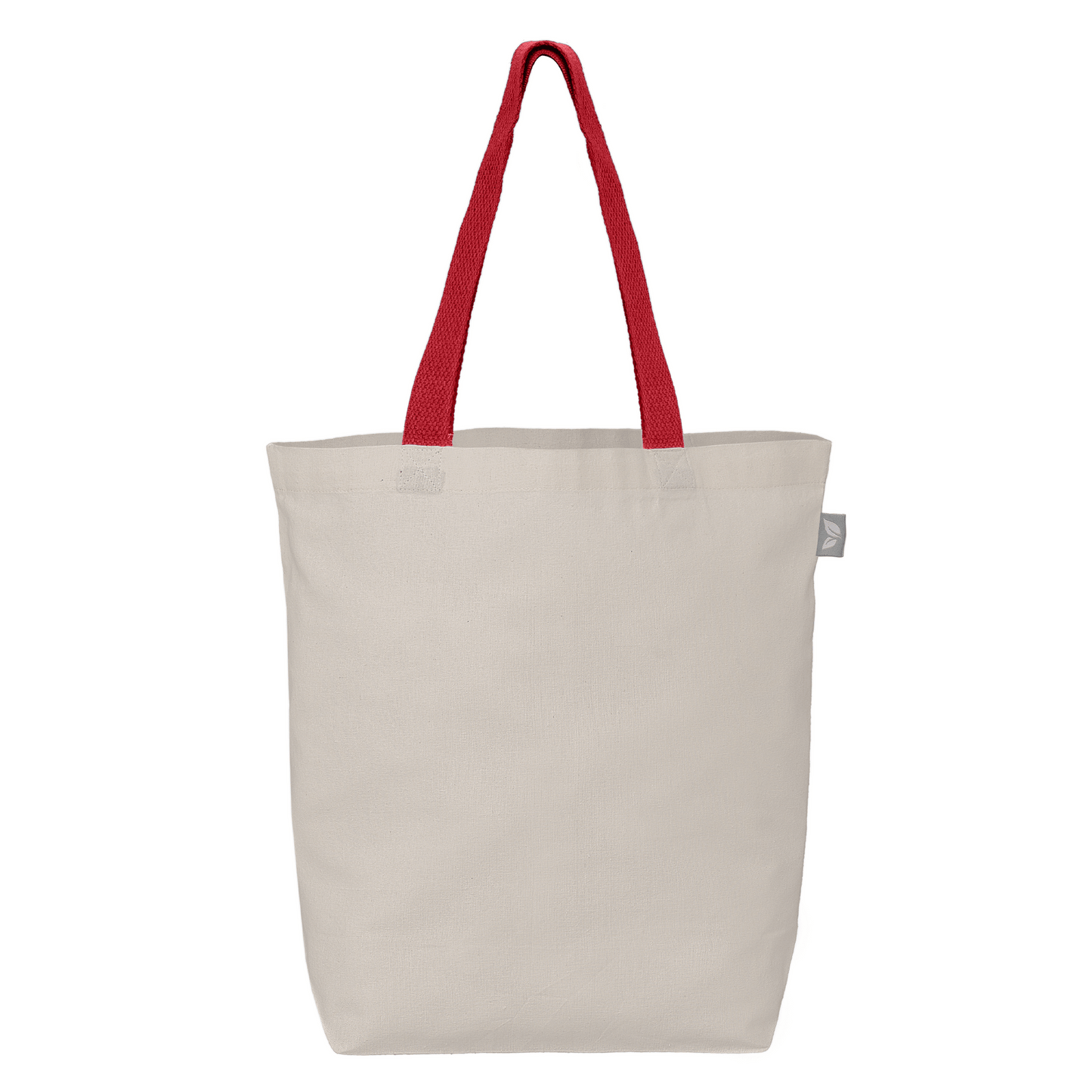 Tonga Recycled 5 oz Cotton Coloured Handle Shopping Tote Bag promotional tote bag in red printed with your company logo