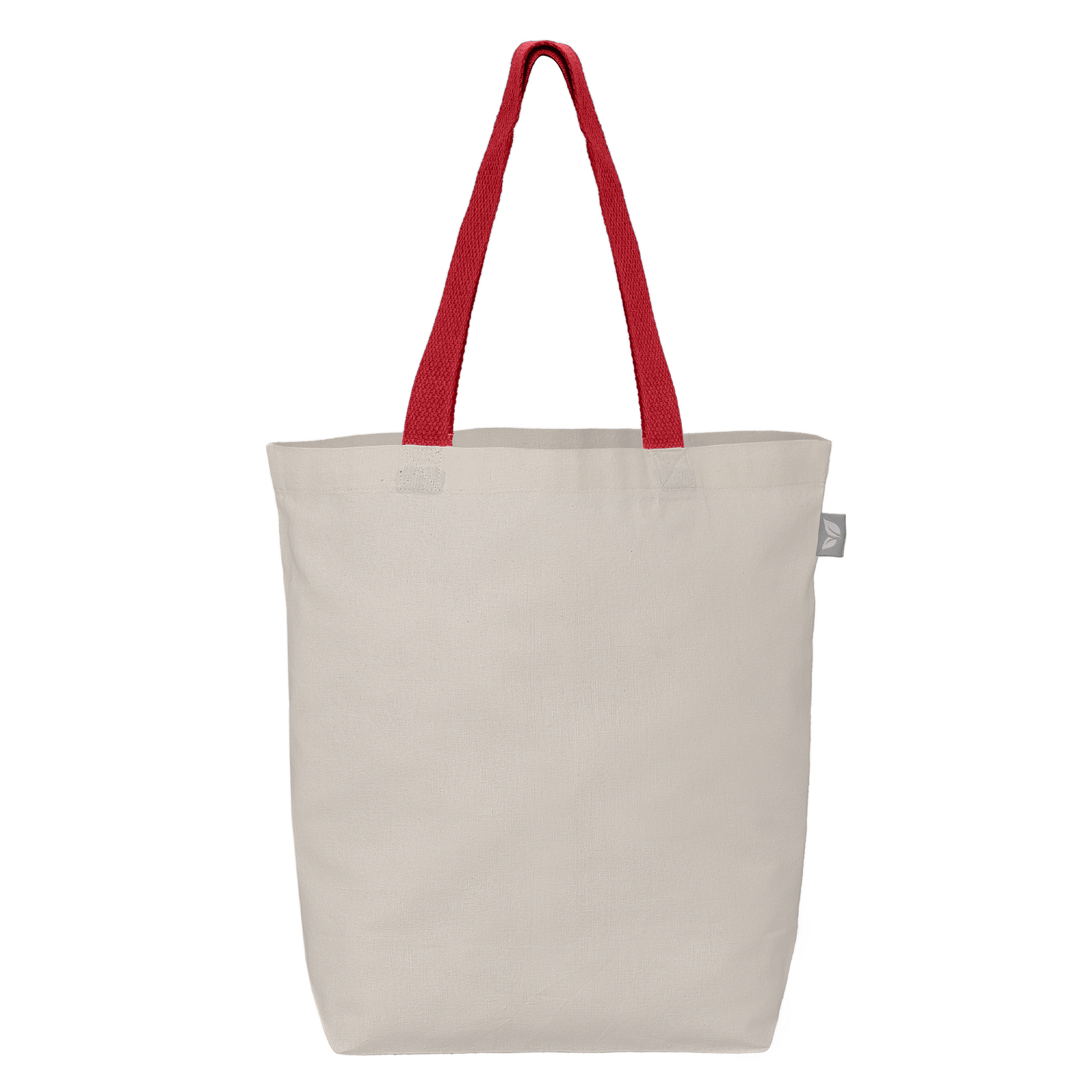 Tonga Recycled 5 oz Cotton Coloured Handle Shopping Tote Bag promotional tote bag in red printed with your company logo
