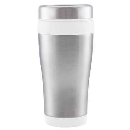 Legend promotional travel cup in white printed with your company logo