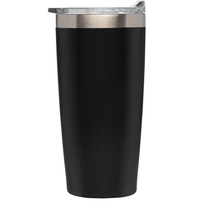 Eldur Stainless Steel Double Wall Tumbler promotional travel cup in black printed with your company logo