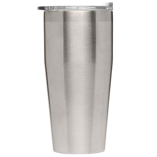 Eldur Stainless Steel Double Wall Tumbler promotional travel cup in chrome printed with your company logo