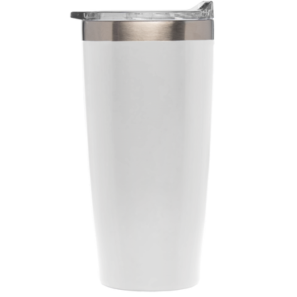 Eldur Stainless Steel Double Wall Tumbler promotional travel cup in white printed with your company logo