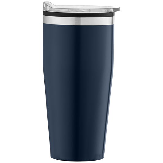 Jasper promotional travel cup in navy blue laser engraved with your company logo