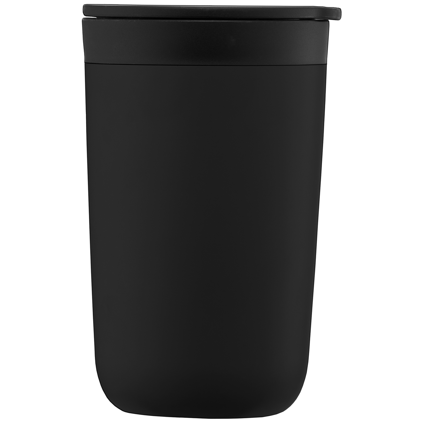 Discovery Stainless Steel Plastic Liner Tumbler promotional travel cup in black laser engraved with your company logo