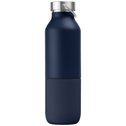 Freya Duo promotional travel cup in navy blue printed with your company logo