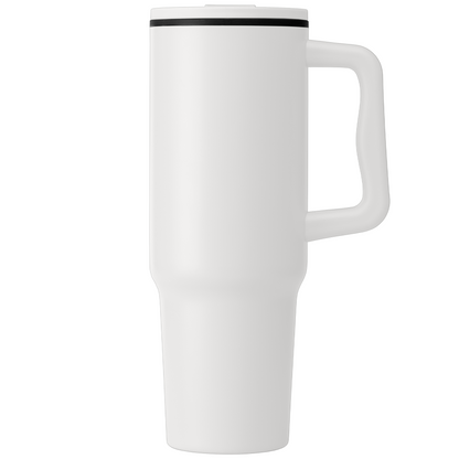 Polar Pro promotional travel cup in white laser engraved with your company logo