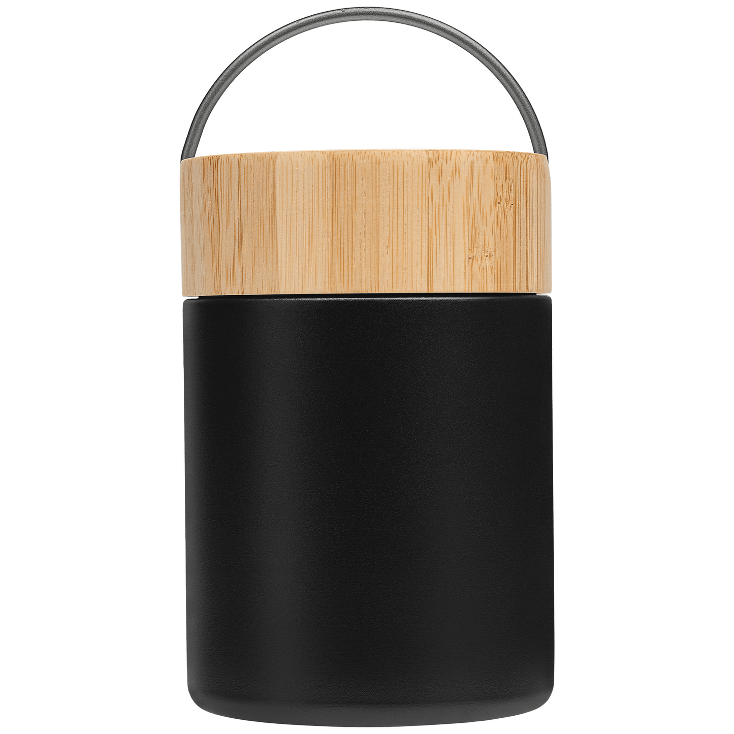 Reborn Recycled Stainless Steel Food Container promotional kitchen accessory in black laser engraved with your company logo
