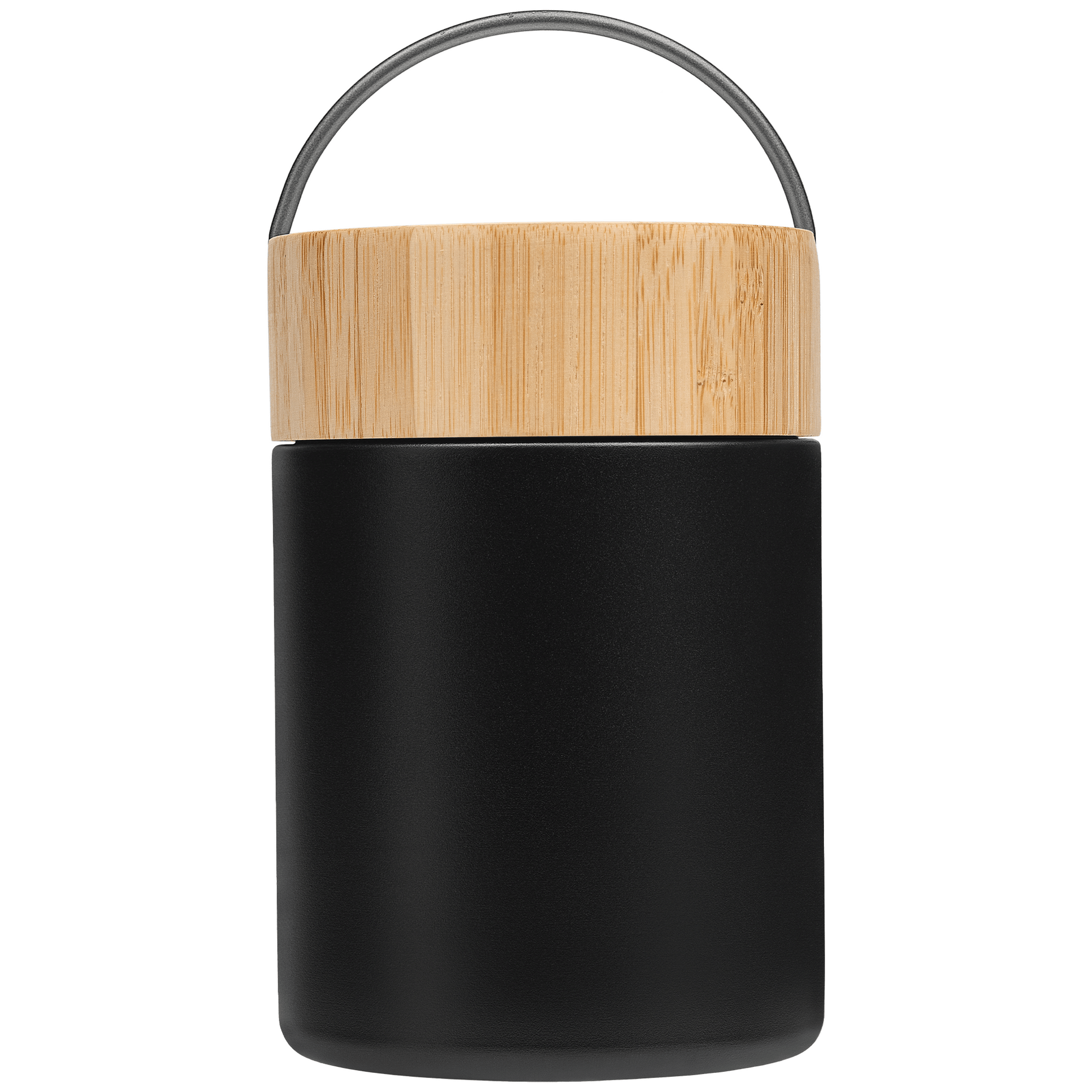 Reborn Recycled Stainless Steel Food Container promotional kitchen accessory in black laser engraved with your company logo