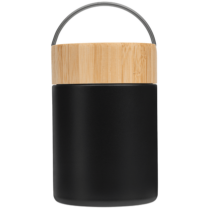 Reborn Recycled Stainless Steel Food Container promotional kitchen accessory in black laser engraved with your company logo