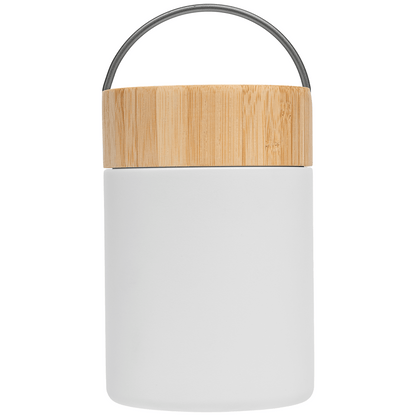 Reborn Recycled Stainless Steel Food Container promotional kitchen accessory in white laser engraved with your company logo