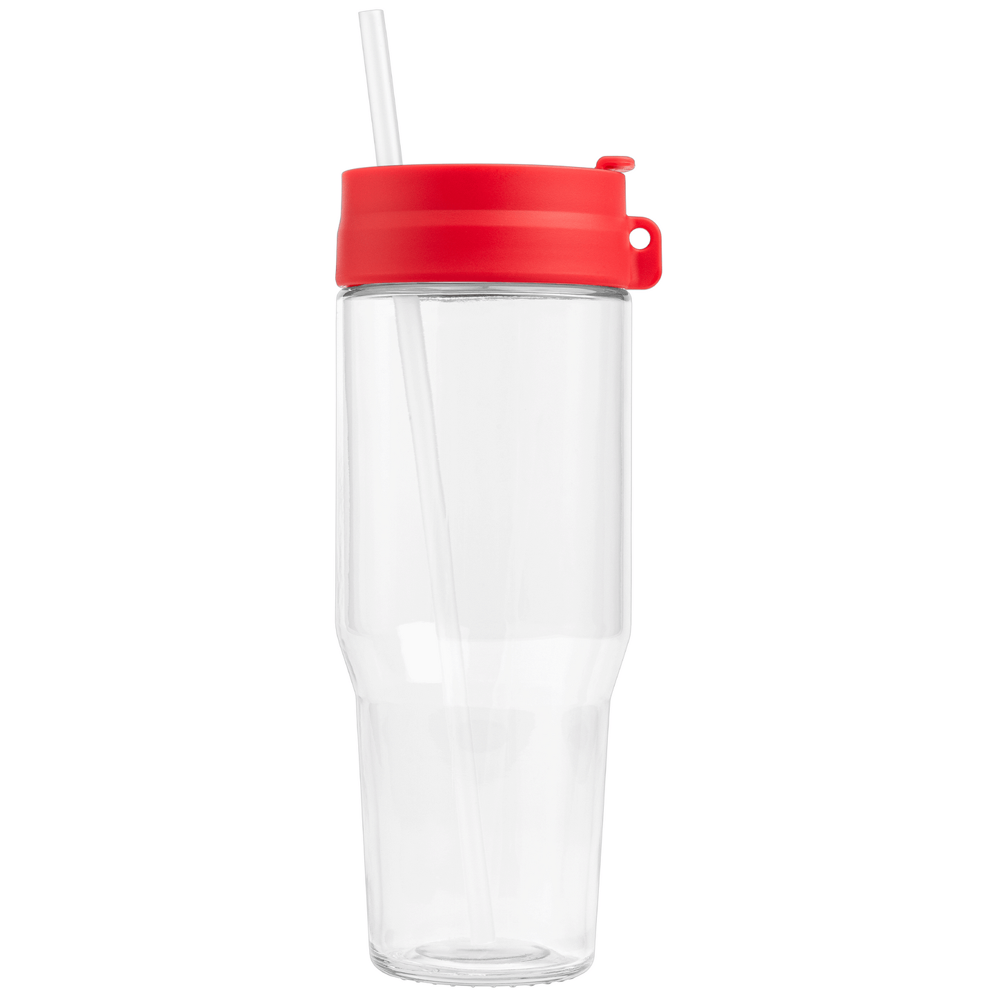 Polar Recycled Glass Dual Tone Straw Tumbler promotional travel cup in red printed with your company logo