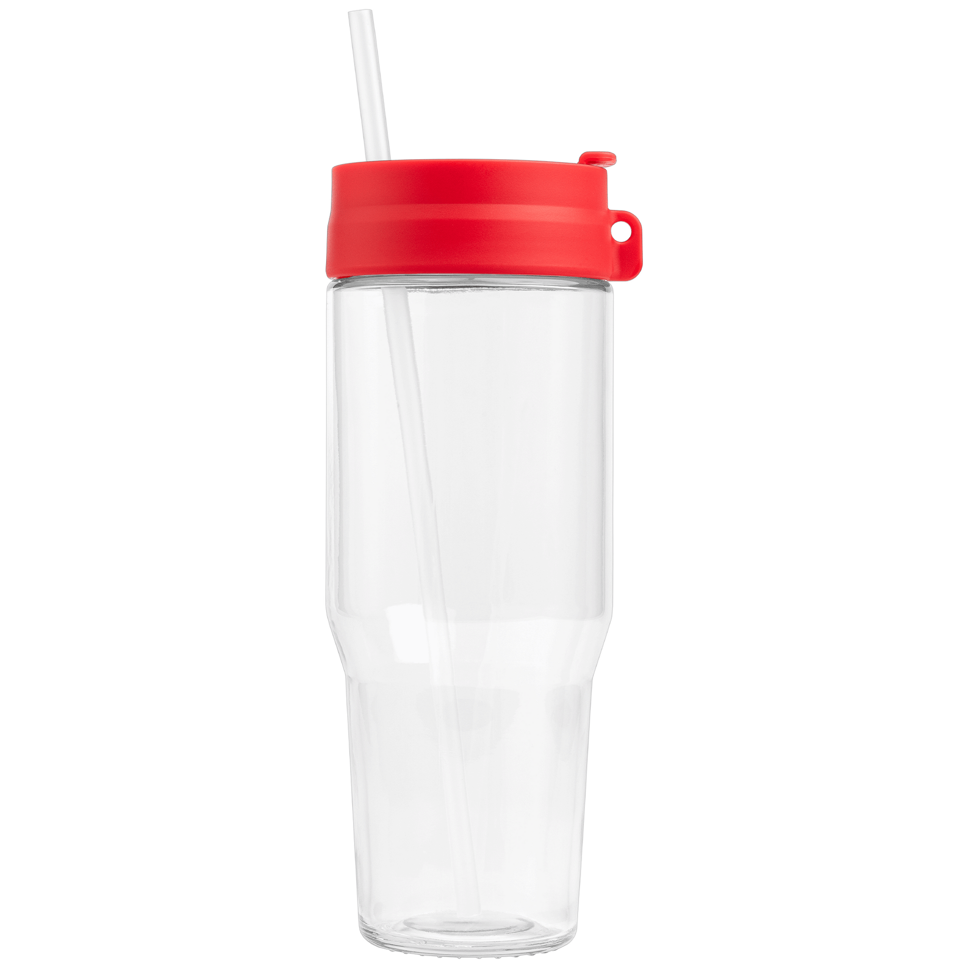 Polar Recycled Glass Dual Tone Straw Tumbler promotional travel cup in red printed with your company logo