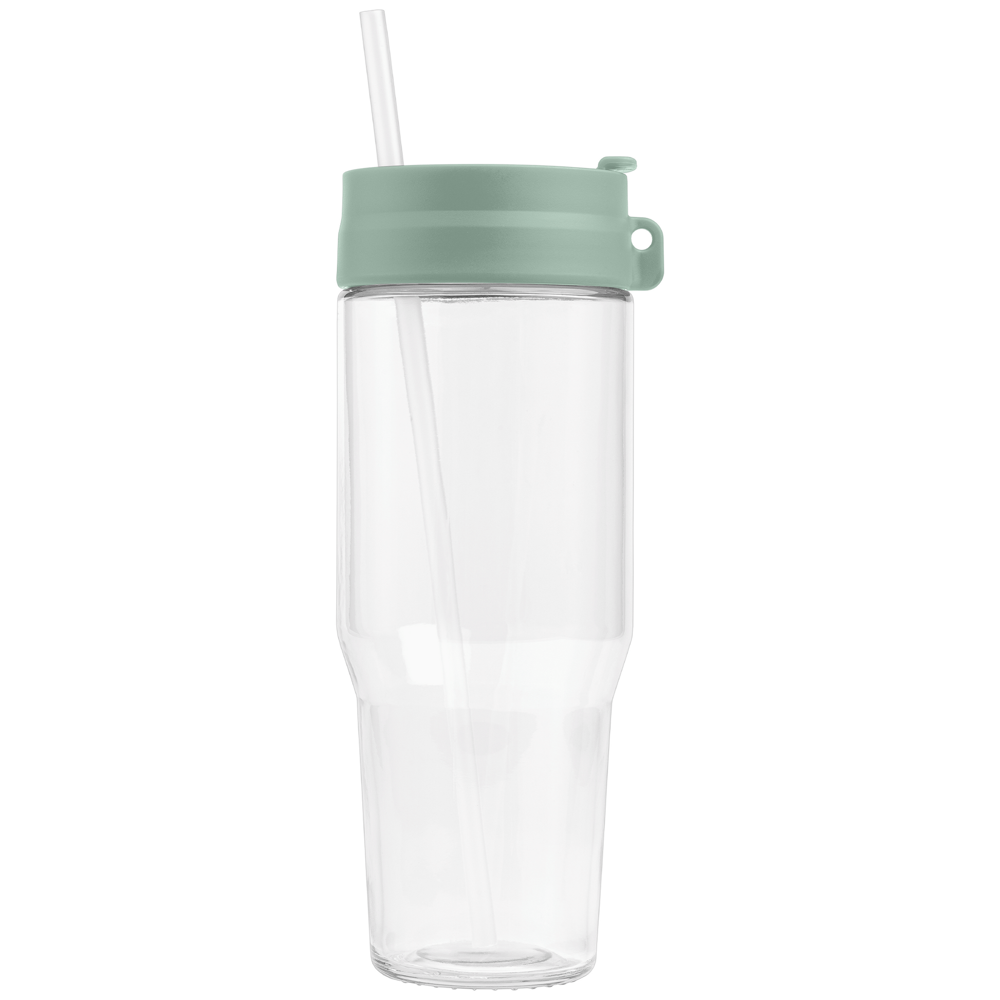 Polar Recycled Glass Dual Tone Straw Tumbler promotional travel cup in sage printed with your company logo
