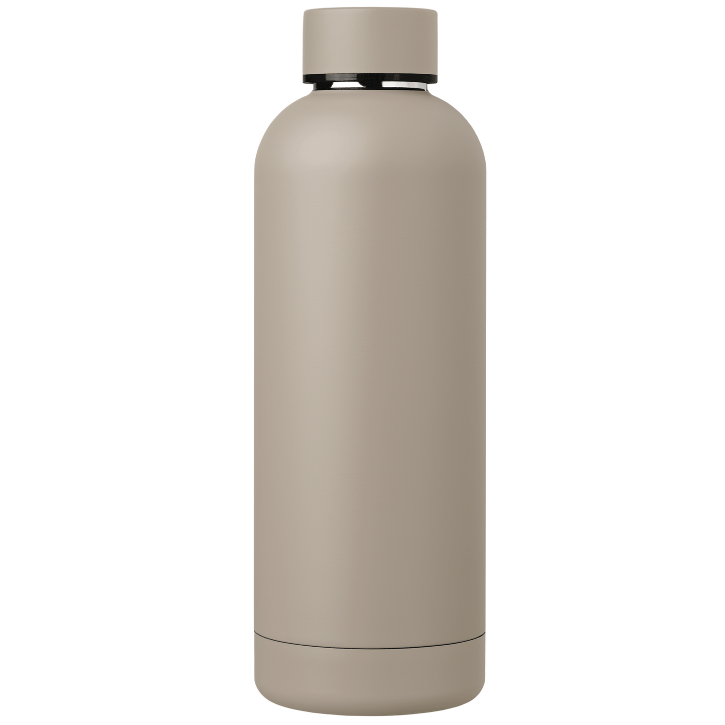 Astrid Recycled Stainless Steel Double Wall Bottle promotional bottle in dune warm grey laser engraved with your company logo