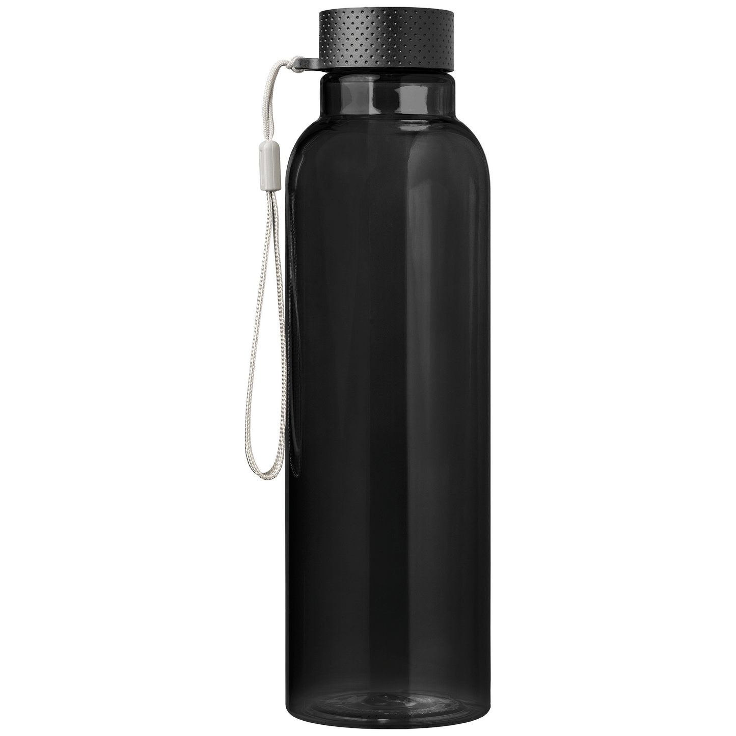 Aura rPET Wrist Strap Bottle promotional bottle in black printed with your company logo
