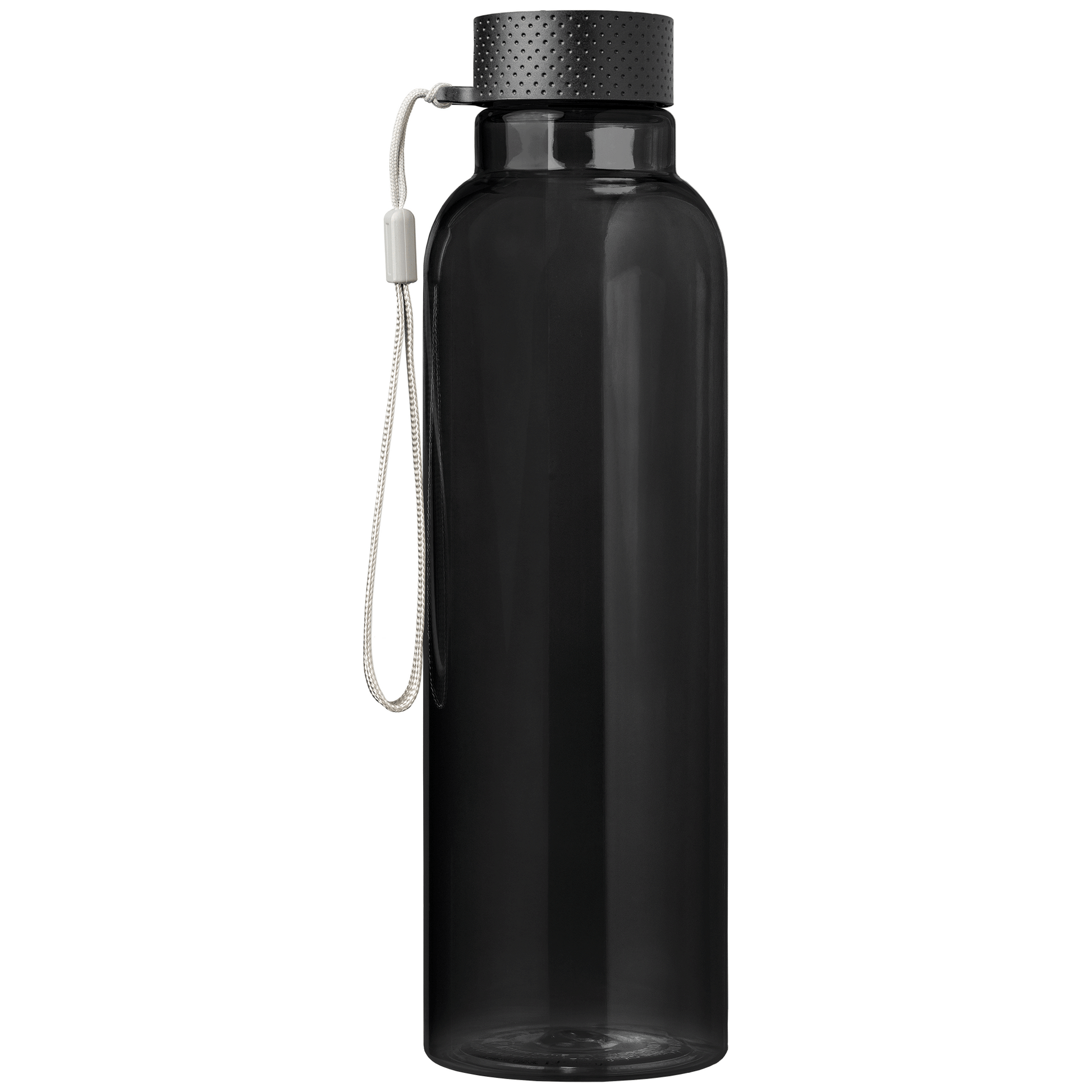 Aura rPET Wrist Strap Bottle promotional bottle in black printed with your company logo