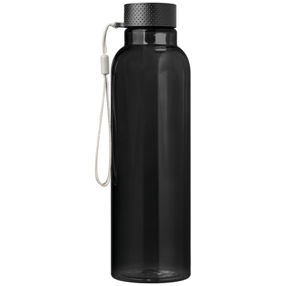 Aura rPET Wrist Strap Bottle promotional bottle in black printed with your company logo