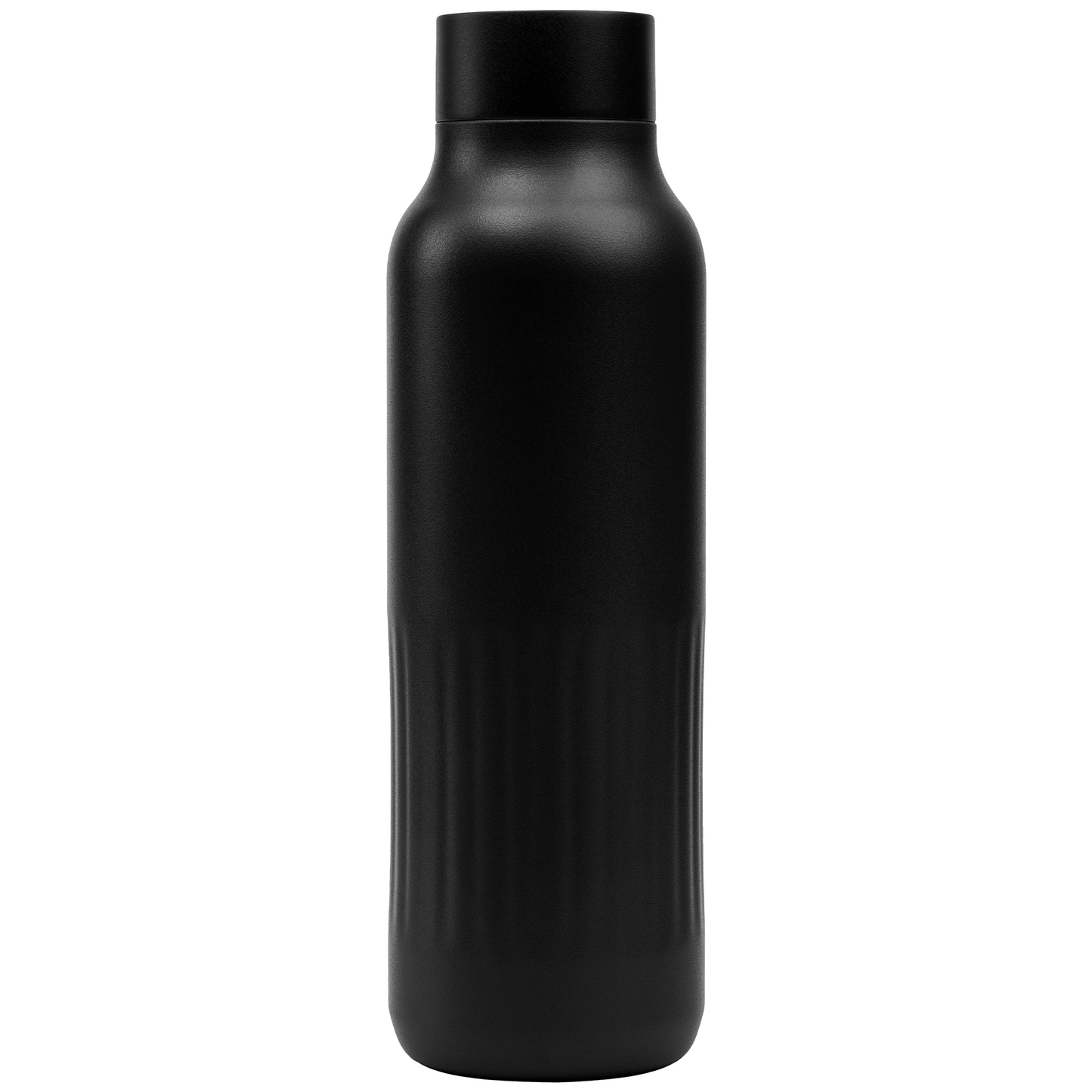 Majesty Recycled Stainless Steel Bottle promotional bottle in black laser engraved with your company logo