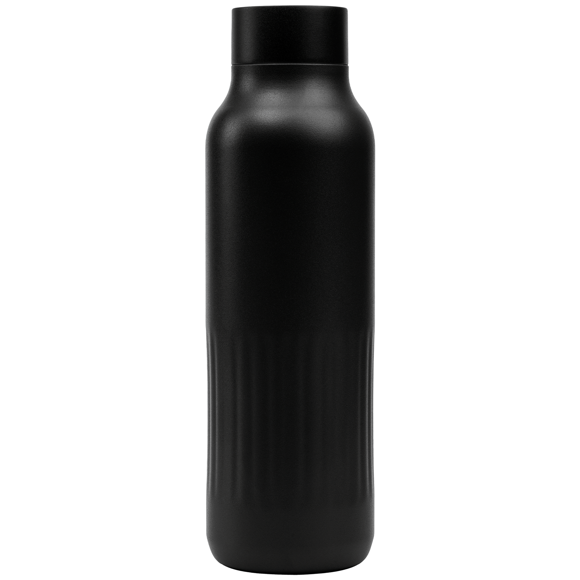 Majesty Recycled Stainless Steel Bottle promotional bottle in black laser engraved with your company logo