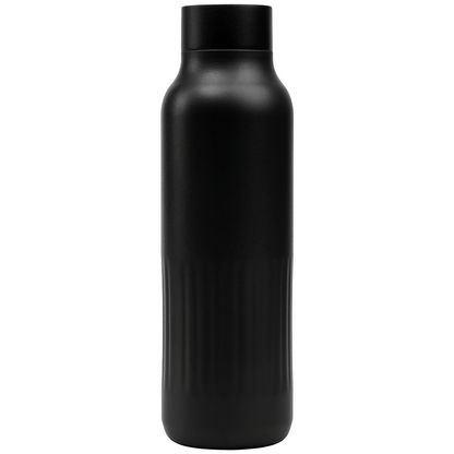 Majesty Recycled Stainless Steel Bottle promotional bottle in black laser engraved with your company logo