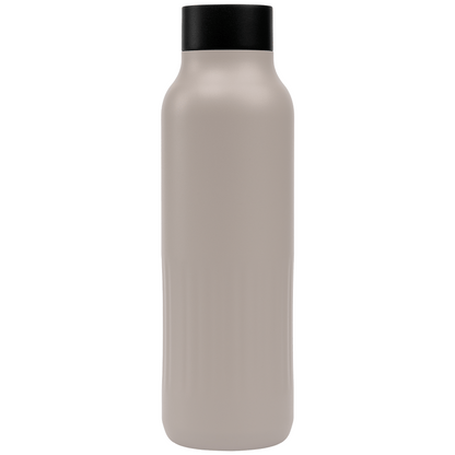 Majesty Recycled Stainless Steel Bottle promotional bottle in dune warm grey laser engraved with your company logo