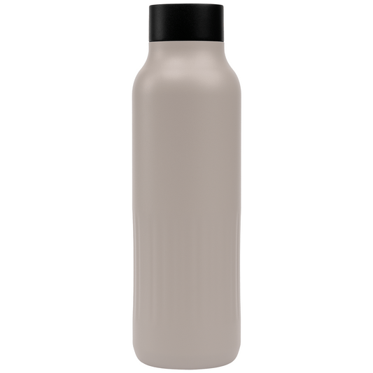 Majesty Recycled Stainless Steel Bottle promotional bottle in dune warm grey laser engraved with your company logo