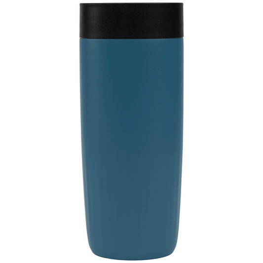 Majesty Recycled Stainless Steel Tumbler promotional travel cup in steel blue laser engraved with your company logo