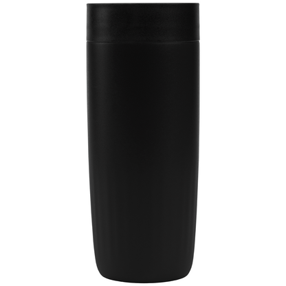 Majesty Recycled Stainless Steel Tumbler promotional travel cup in black laser engraved with your company logo